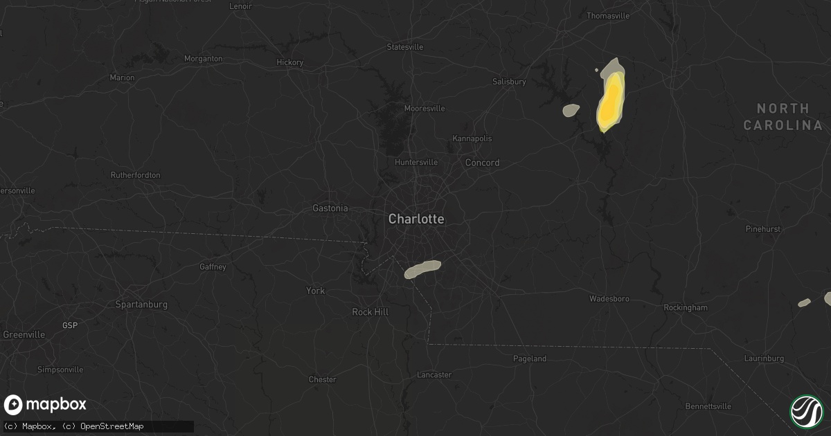 Hail map in Charlotte, NC on May 12, 2016
