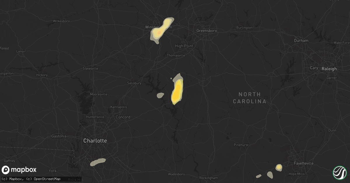 Hail map in Denton, NC on May 12, 2016