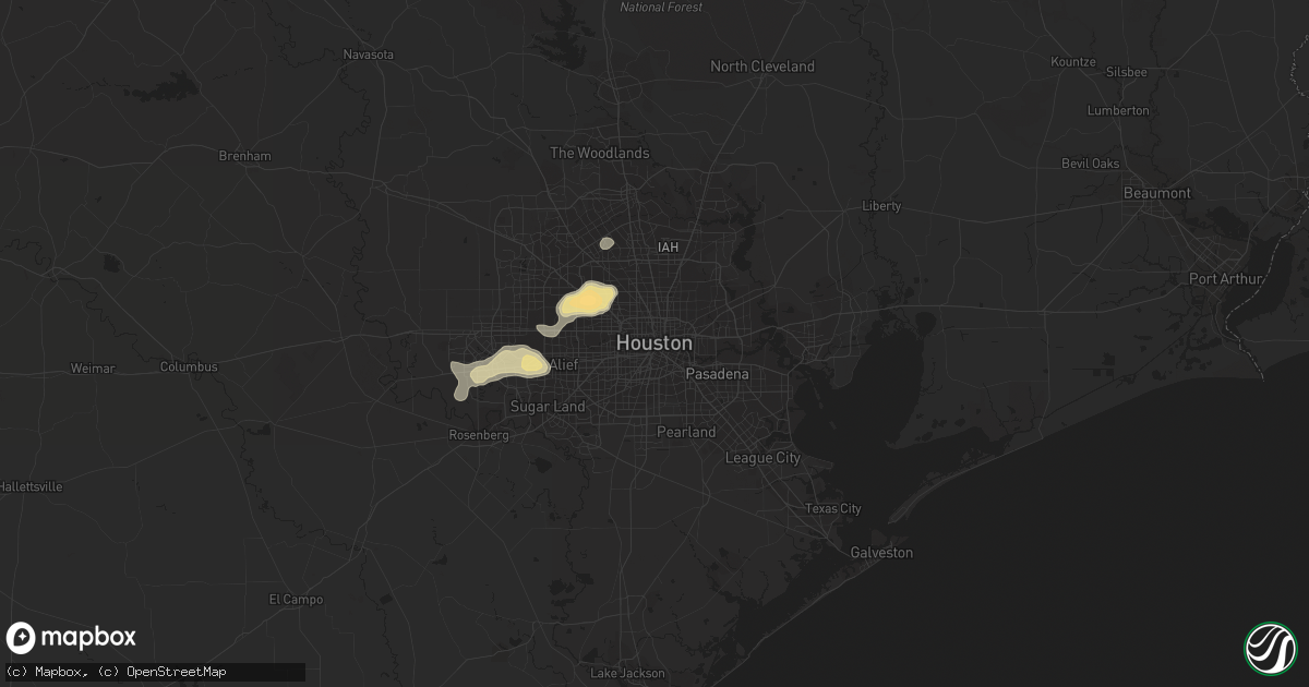 Hail map in Houston, TX on May 12, 2016