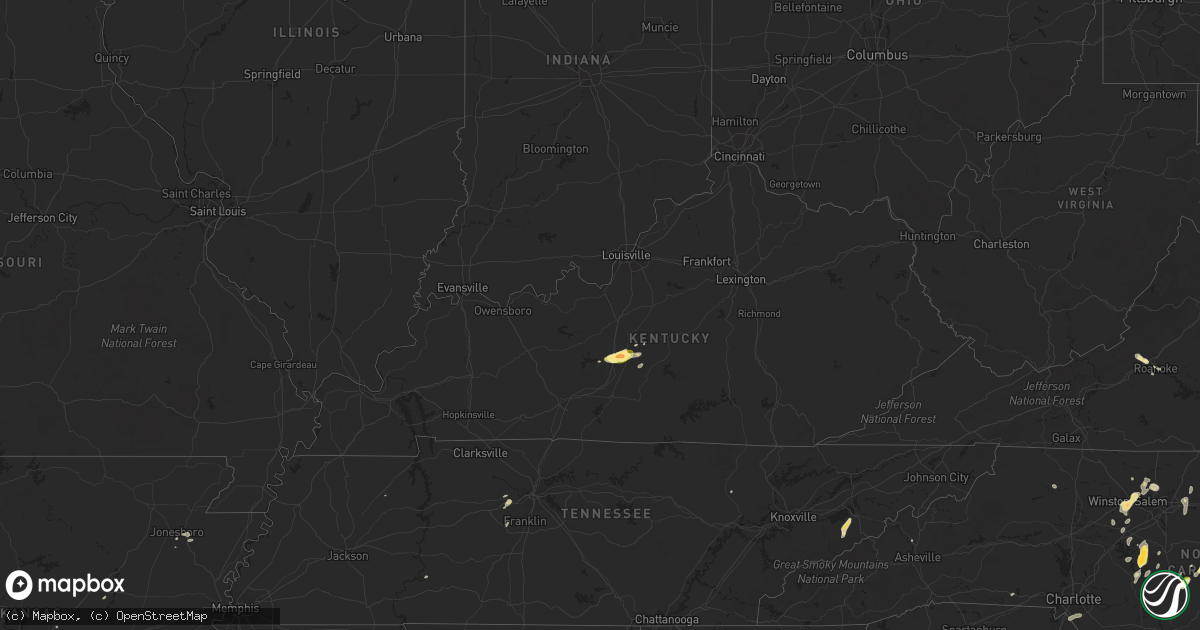 Hail map in Kentucky on May 12, 2016