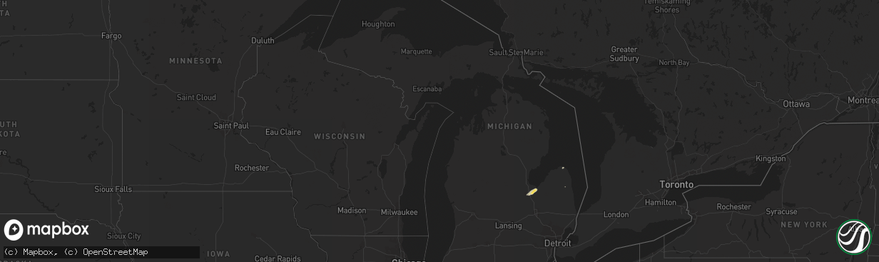 Hail map in Michigan on May 12, 2016