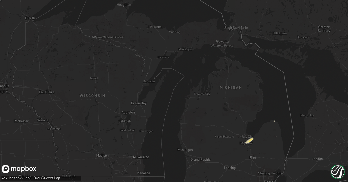 Hail map in Michigan on May 12, 2016