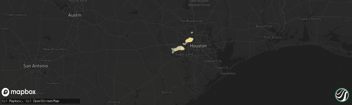 Hail map in Richmond, TX on May 12, 2016