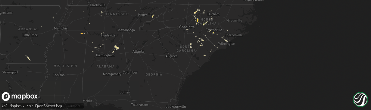 Hail map in South Carolina on May 12, 2016