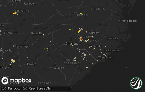 Hail map preview on 05-12-2016