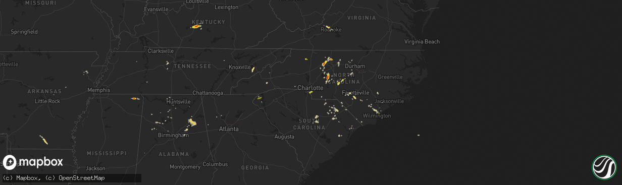 Hail map on May 12, 2016