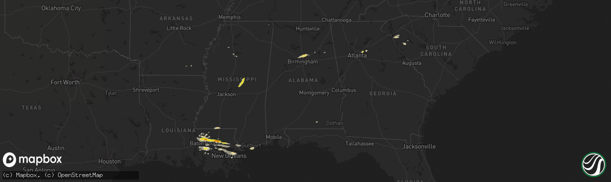 Hail map in Alabama on May 12, 2017