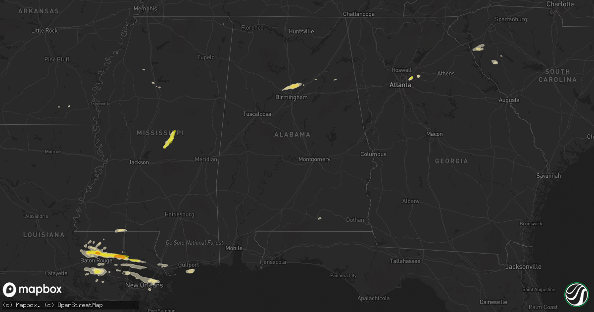 Hail map in Alabama on May 12, 2017