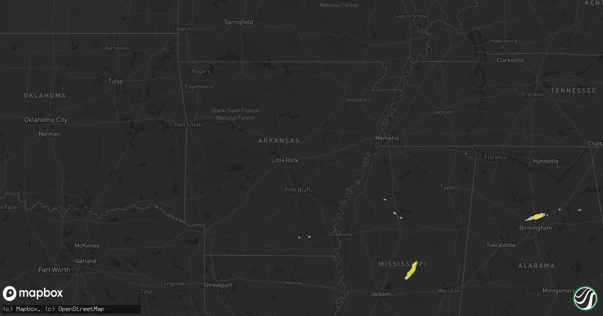 Hail map in Arkansas on May 12, 2017