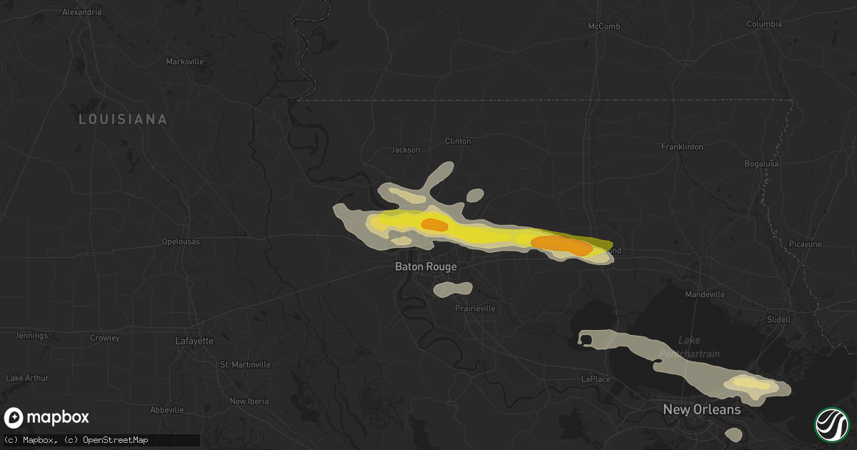 Hail map in Baker, LA on May 12, 2017