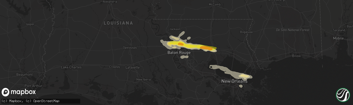 Hail map in Baton Rouge, LA on May 12, 2017