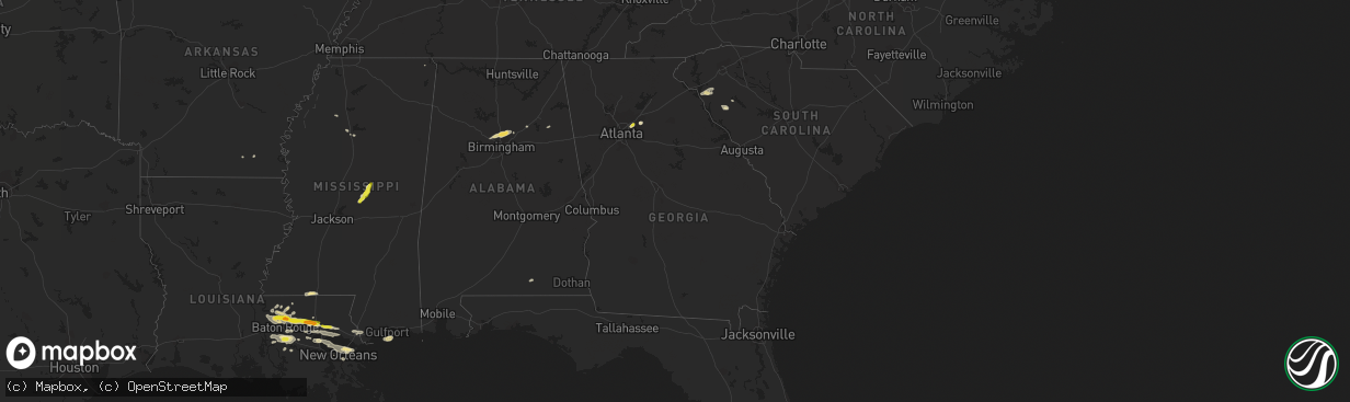 Hail map in Georgia on May 12, 2017