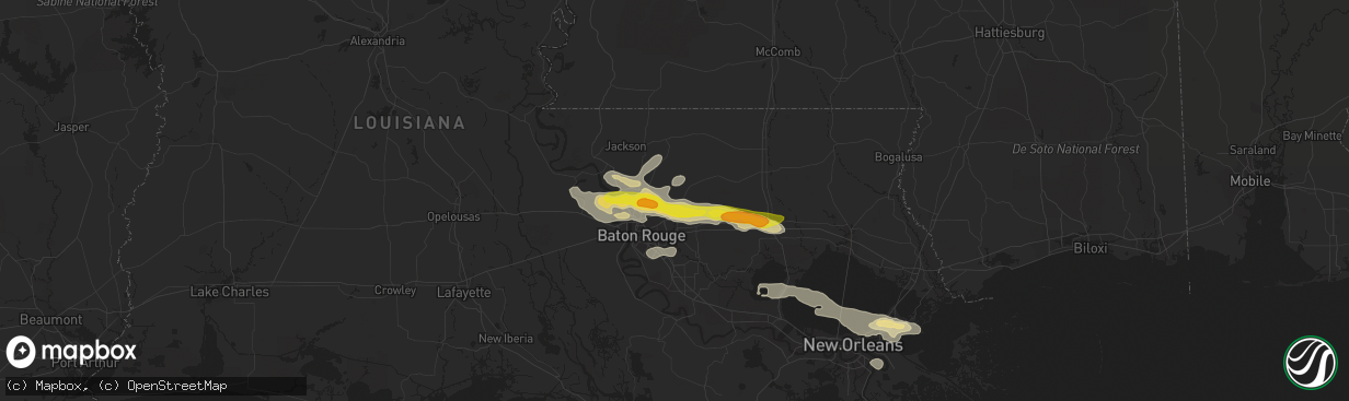 Hail map in Greenwell Springs, LA on May 12, 2017