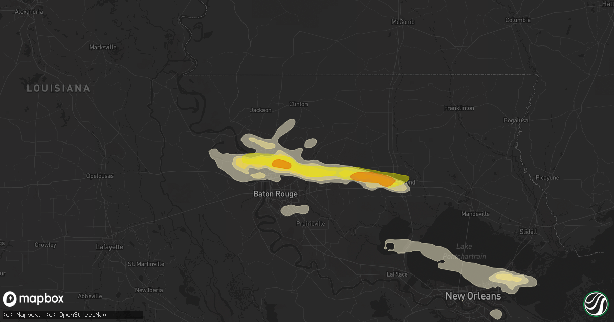 Hail map in Greenwell Springs, LA on May 12, 2017