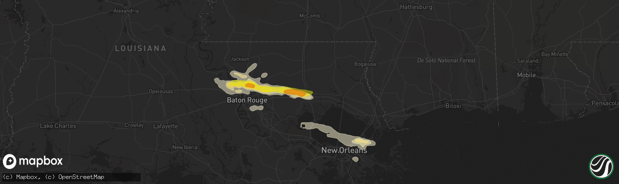 Hail map in Hammond, LA on May 12, 2017