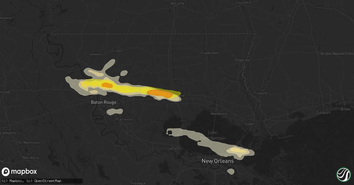 Hail map in Hammond, LA on May 12, 2017