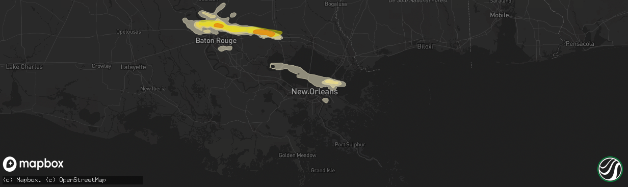 Hail map in New Orleans, LA on May 12, 2017