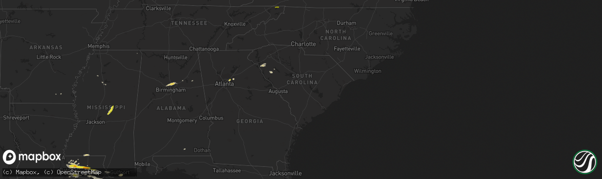 Hail map in South Carolina on May 12, 2017