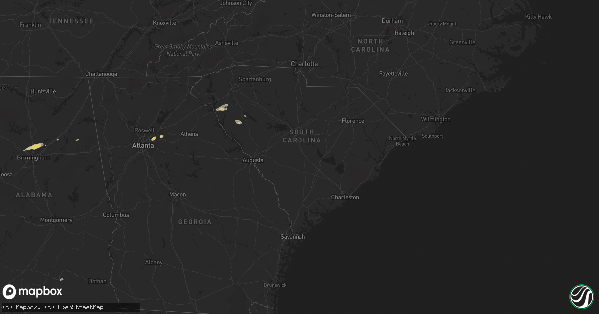 Hail map in South Carolina on May 12, 2017