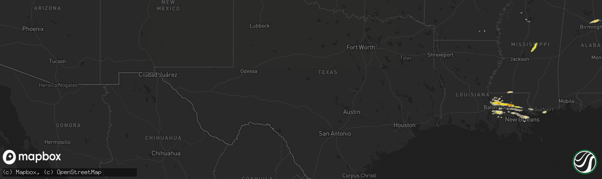 Hail map in Texas on May 12, 2017