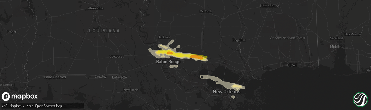 Hail map in Walker, LA on May 12, 2017