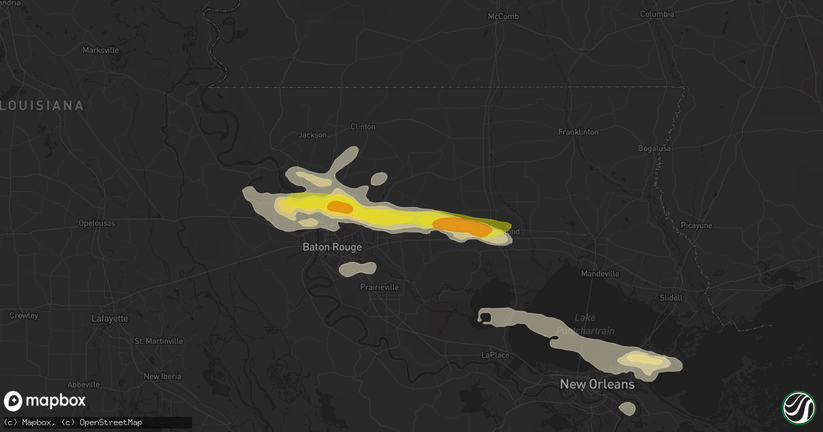 Hail map in Walker, LA on May 12, 2017