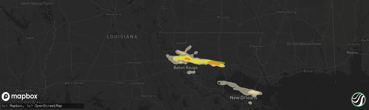 Hail map in Zachary, LA on May 12, 2017