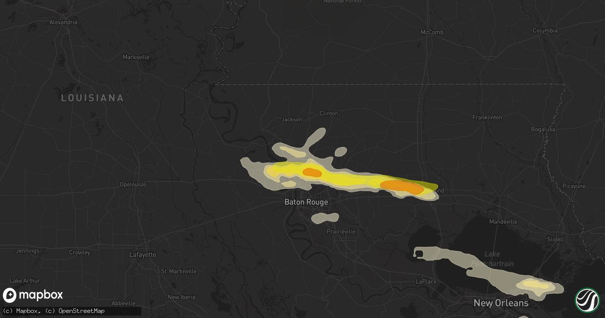 Hail map in Zachary, LA on May 12, 2017