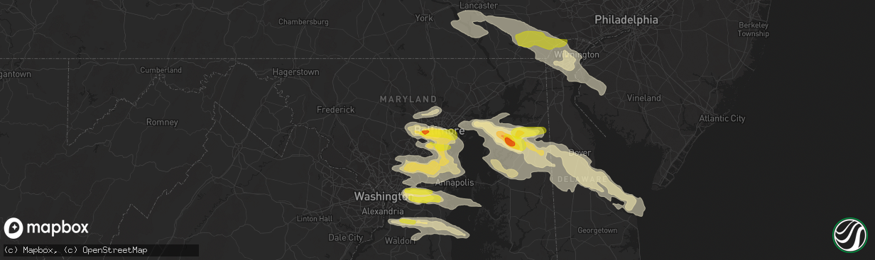 Hail map in Baltimore, MD on May 12, 2018