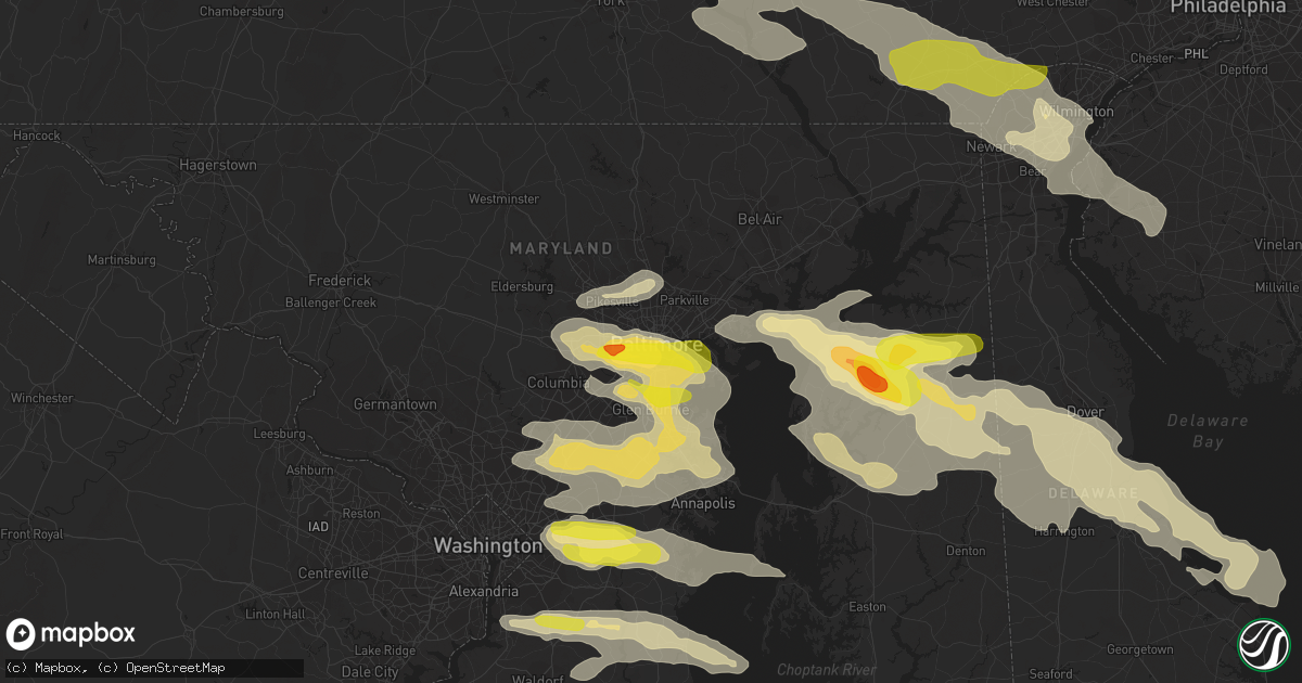 Hail map in Baltimore, MD on May 12, 2018