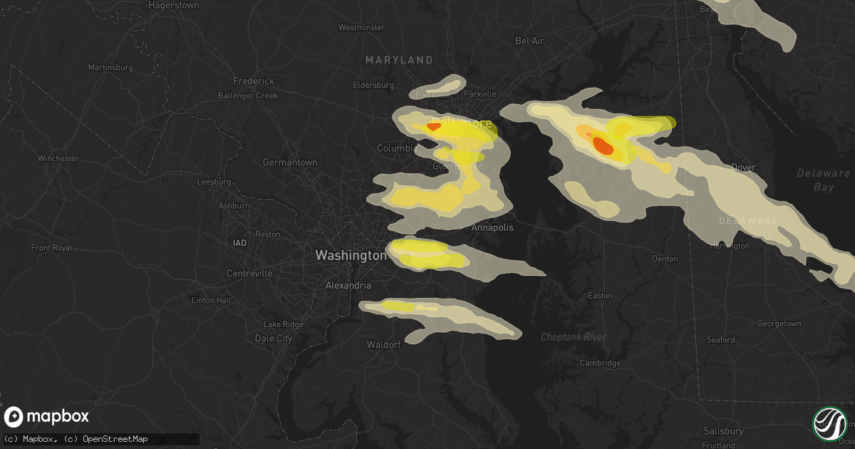 Hail map in Bowie, MD on May 12, 2018