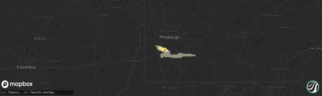 Hail map in Canonsburg, PA on May 12, 2018
