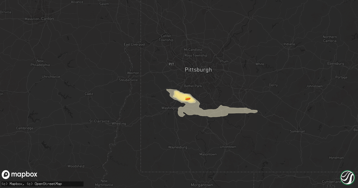 Hail map in Canonsburg, PA on May 12, 2018
