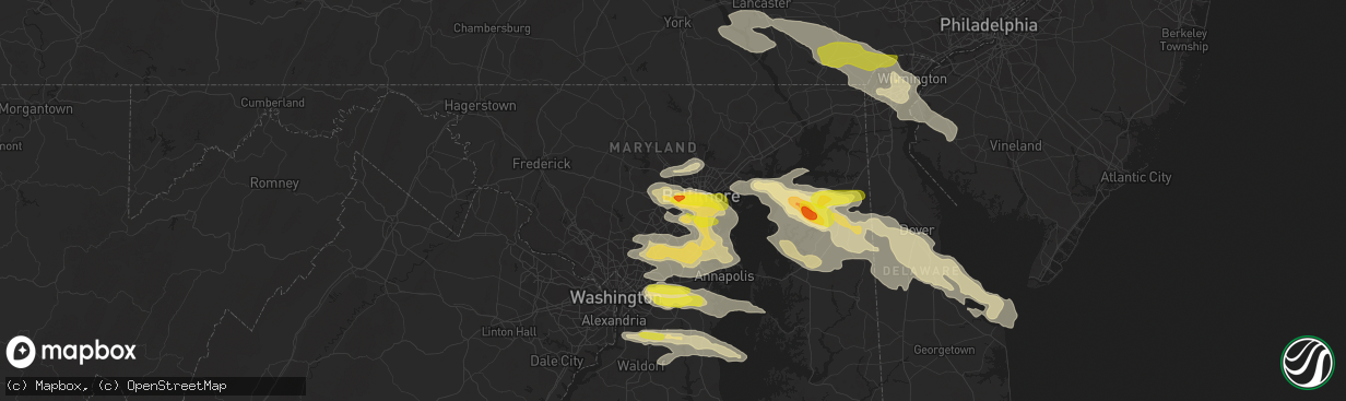 Hail map in Catonsville, MD on May 12, 2018