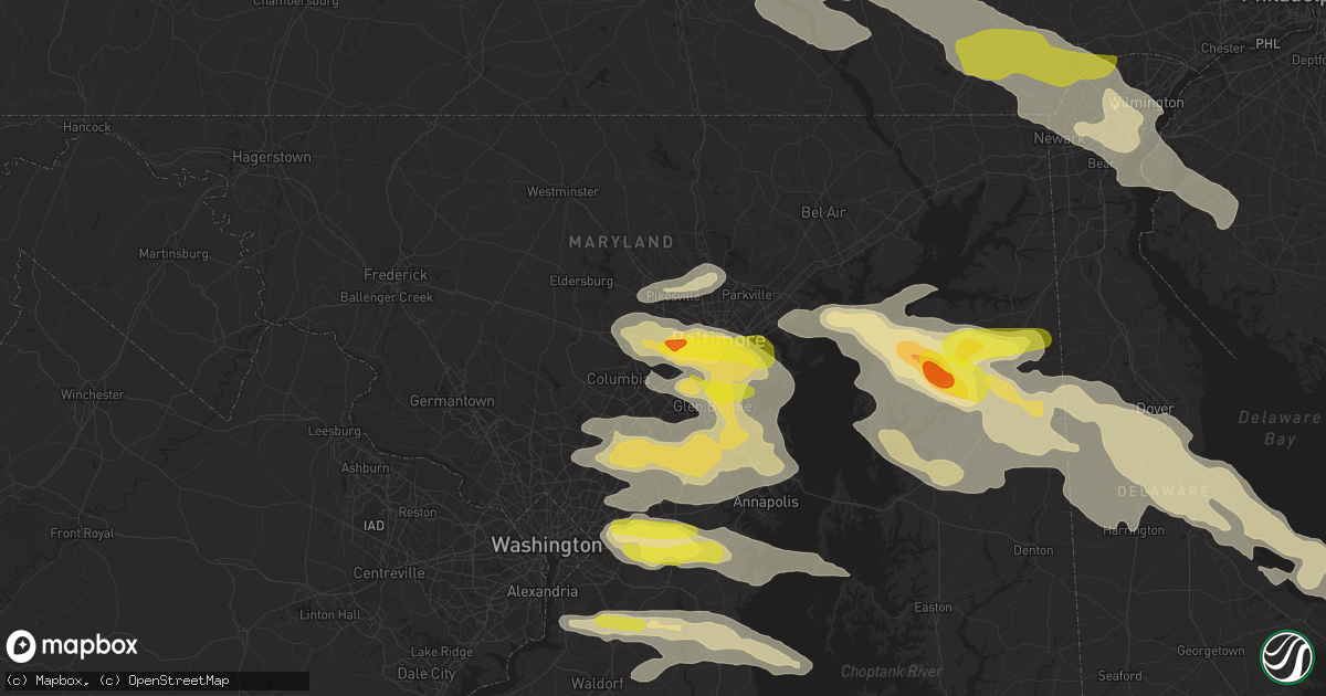 Hail map in Catonsville, MD on May 12, 2018
