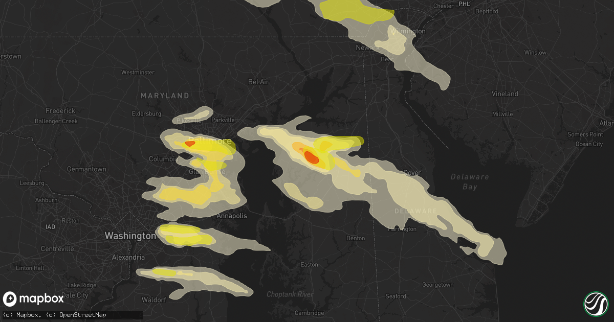 Hail map in Chestertown, MD on May 12, 2018