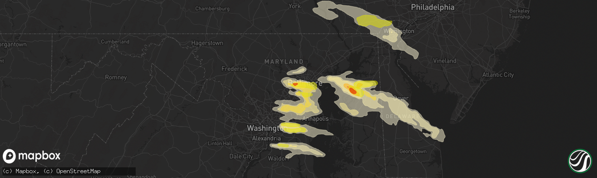 Hail map in Halethorpe, MD on May 12, 2018