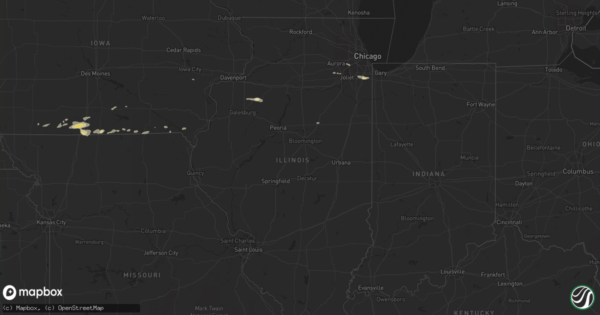 Hail map in Illinois on May 12, 2018