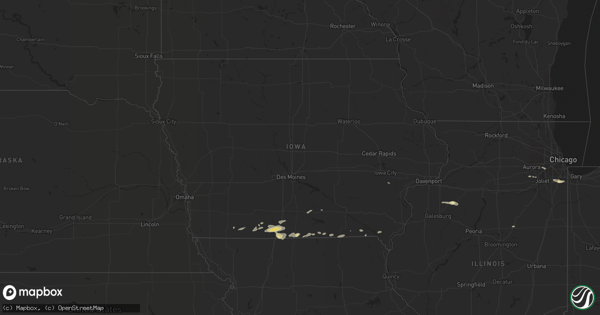 Hail map in Iowa on May 12, 2018