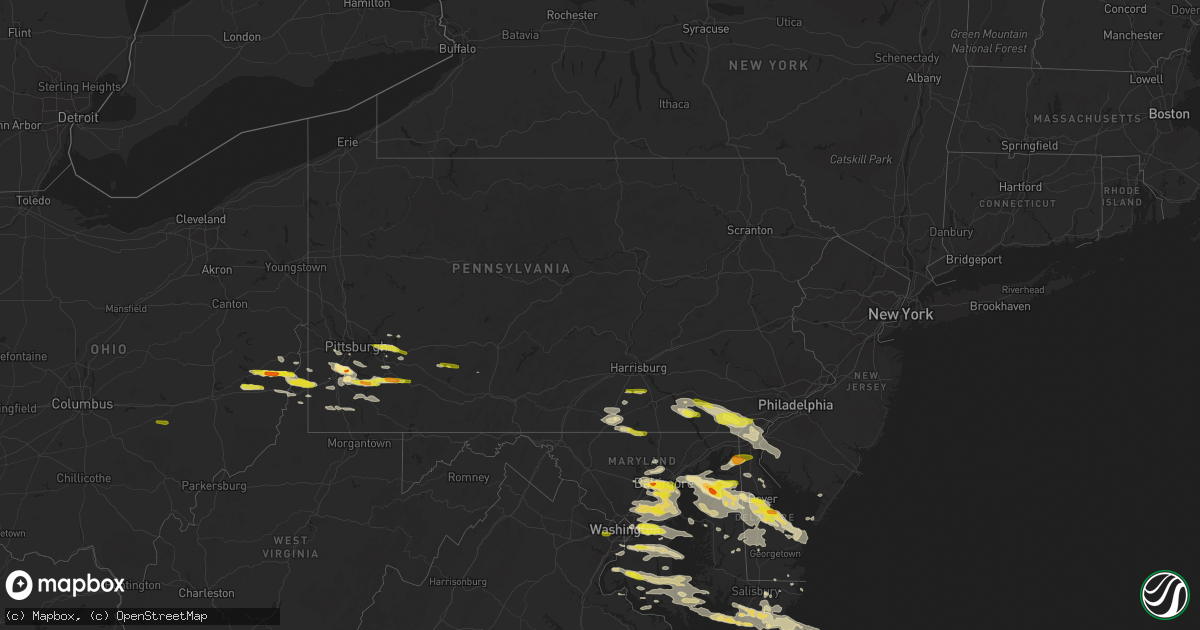 Hail map in Pennsylvania on May 12, 2018