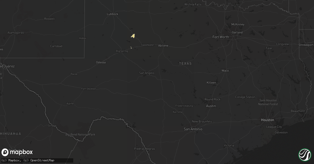 Hail map in Texas on May 12, 2018