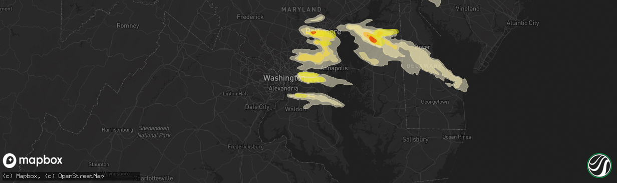 Hail map in Upper Marlboro, MD on May 12, 2018
