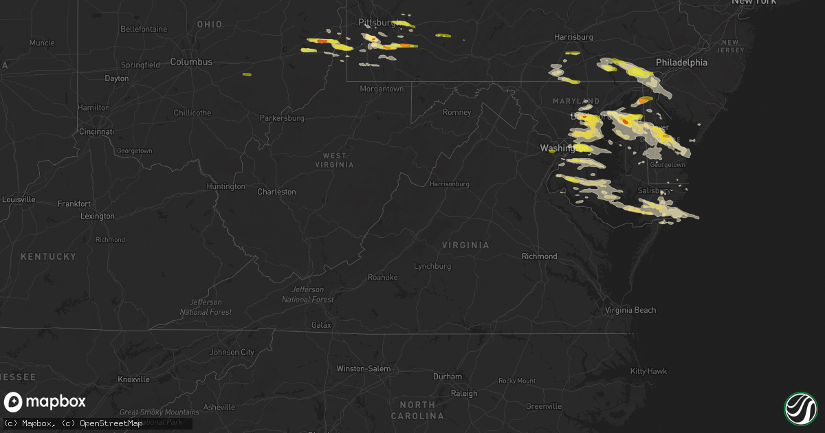 Hail map in Virginia on May 12, 2018