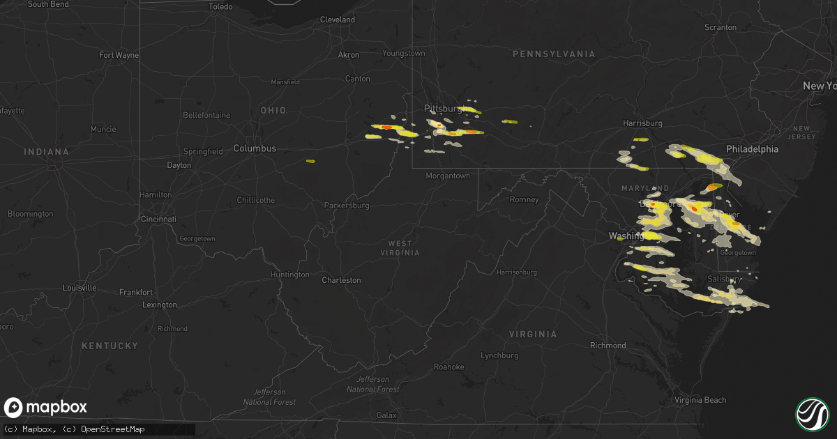 Hail map in West Virginia on May 12, 2018
