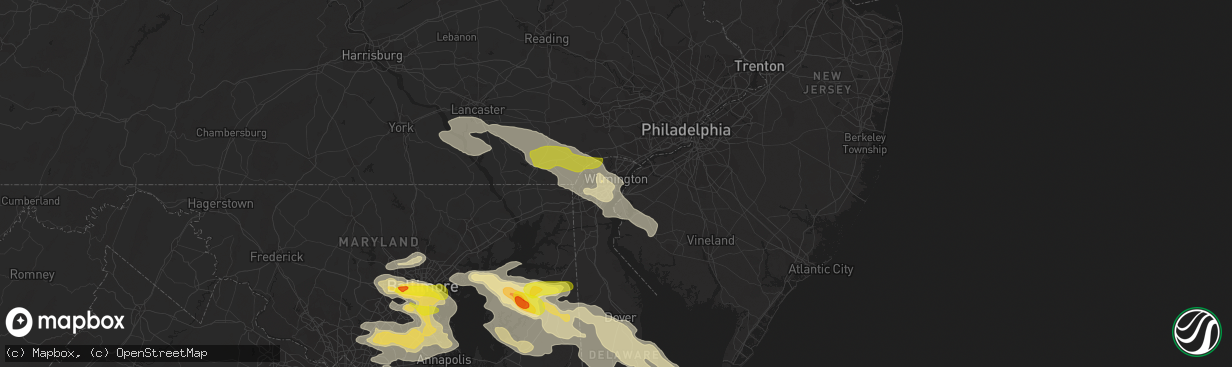 Hail map in Wilmington, DE on May 12, 2018