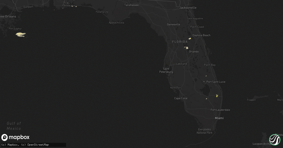 Hail map in Florida on May 12, 2019