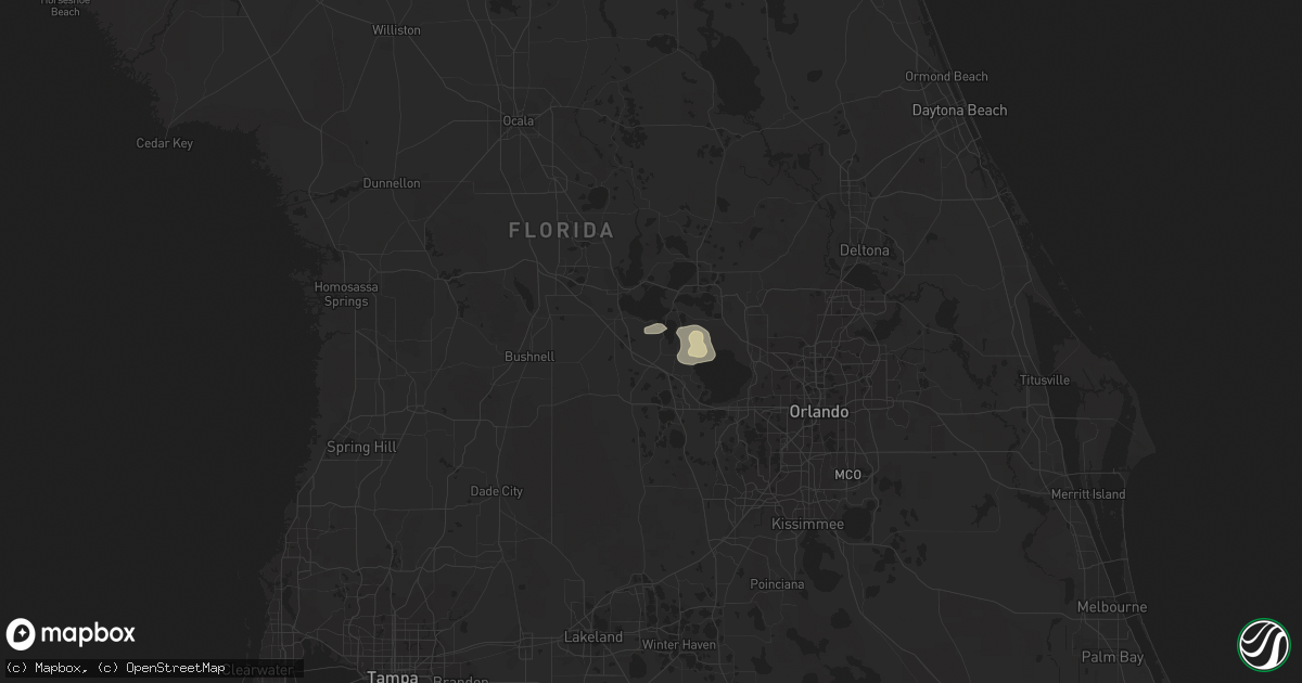 Hail map in Howey In The Hills, FL on May 12, 2019