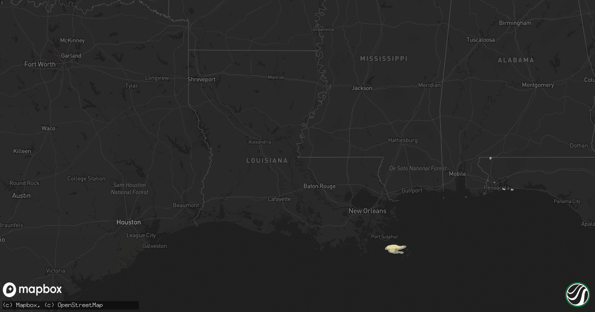 Hail map in Louisiana on May 12, 2019