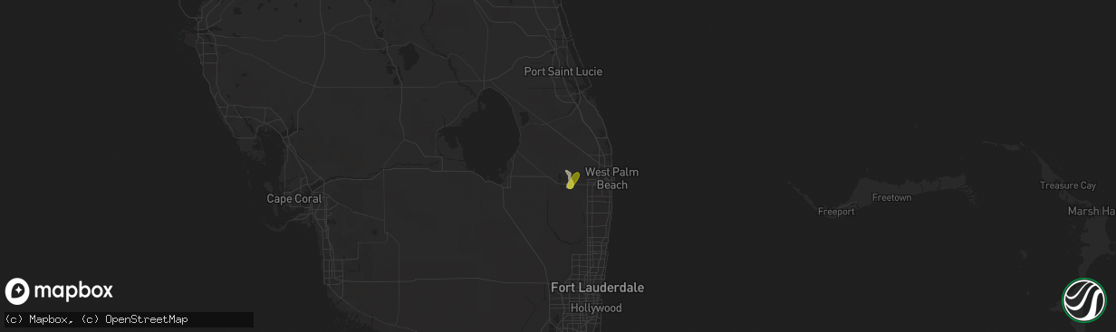 Hail map in Loxahatchee, FL on May 12, 2019