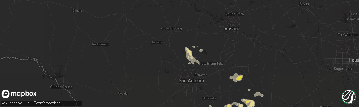 Hail map in Boerne, TX on May 12, 2020